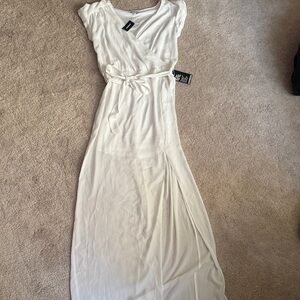 Express White Maxi Dress with Slit